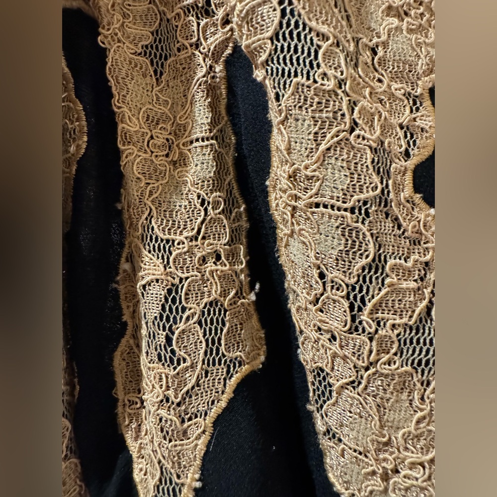 Betsy Johnson sexy black and gold lace slip dress - Picture 2 of 11